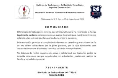 Sindicato denuncia acoso e irregularidades en el Instituto Tecnológico de Tlaltenango