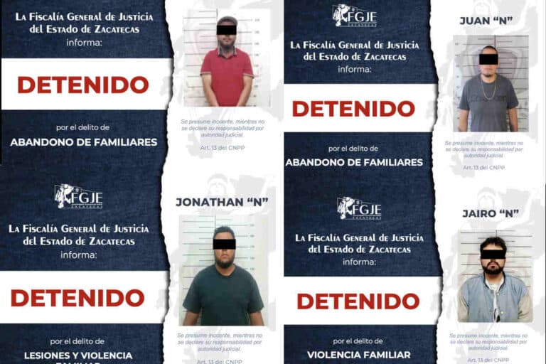 La Policía de la FGJEZ detiene a cuatro personas con orden de aprehensión vigente