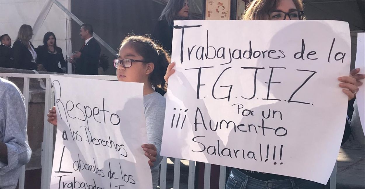 Trabajadores de la FGJEZ se manifestaron para exigir mejor salario.