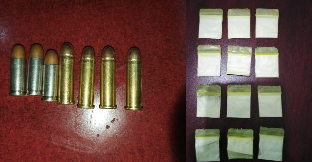 Elementos de la PEP aseguraron cartuchos para armas de fuego y dosis de droga. (Foto: Cortesía)