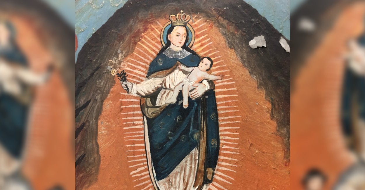 Nuestra Señora de los Zacatecas, anónimo, óleo sobre lámina, principios siglo XX. Crónica de Zacatecas.