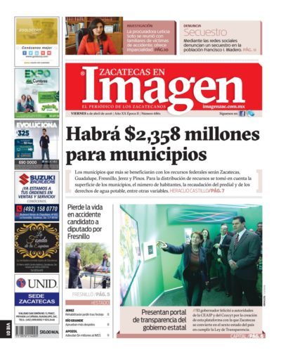 Imagen Zacatecas edición del 01 de Abril 2016