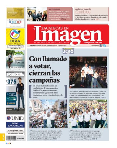 Imagen Zacatecas edición del 02 de Junio 2016