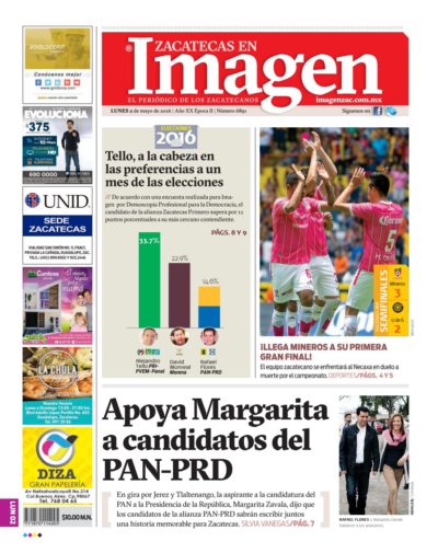 Imagen Zacatecas edición del 02 de Mayo 2016