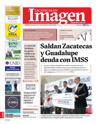 Imagen Zacatecas edición del 02 de Abril 2016