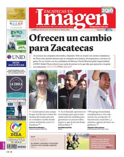 Imagen Zacatecas edición del 04 de Abril 2016