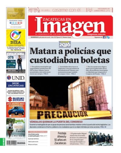 Imagen Zacatecas edición del 05 de Junio 2016