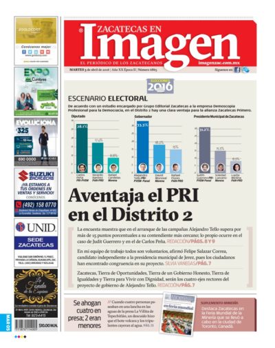 Imagen Zacatecas edición del 05 de Abril 2016