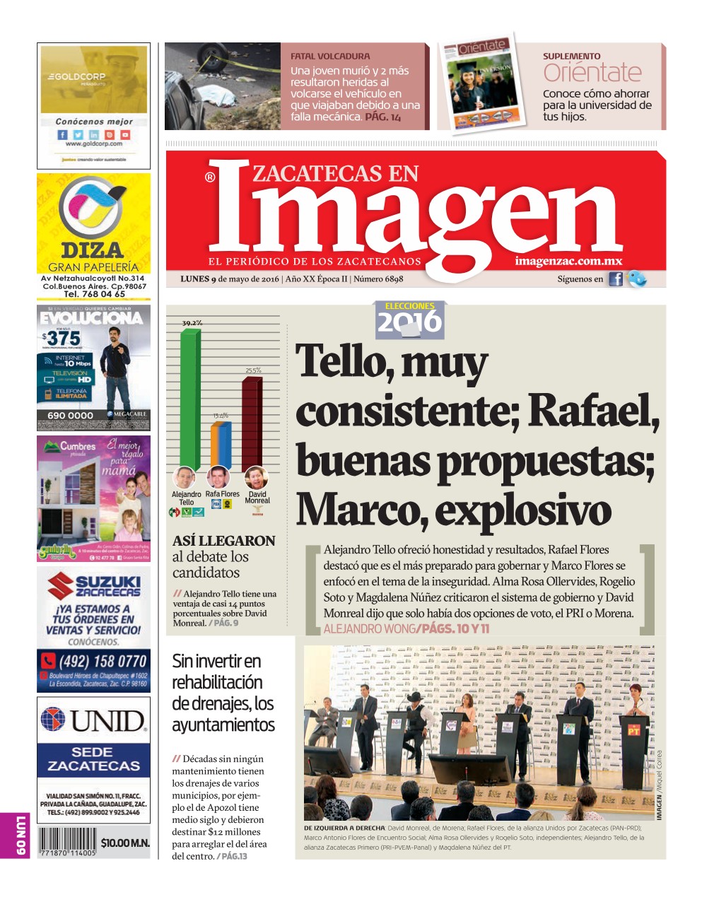 Imagen Zacatecas edición del 09 de Mayo 2016