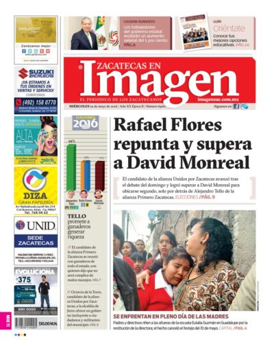 Imagen Zacatecas edición del 11 de Mayo 2016
