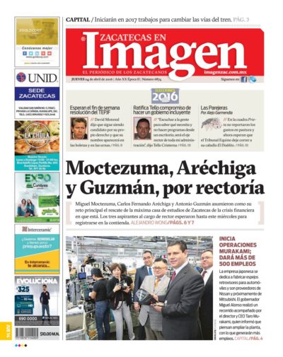 Imagen Zacatecas edición del 14 de Abril 2016