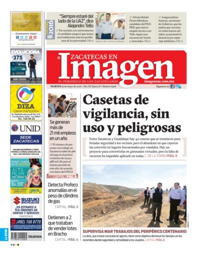 Imagen Zacatecas edición del 17 de Mayo 2016
