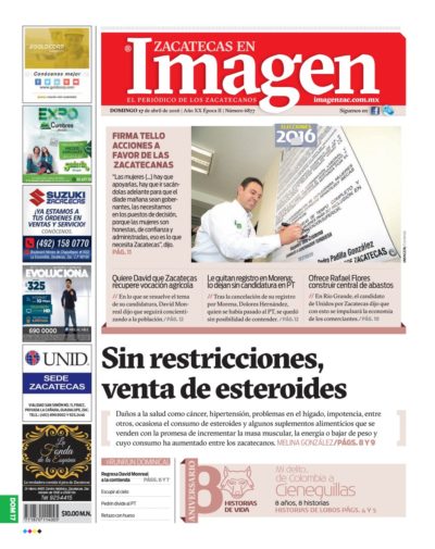 Imagen Zacatecas edición del 17 de Abril 2016