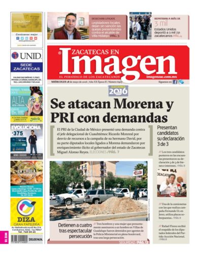 Imagen Zacatecas edición del 18 de Mayo 2016