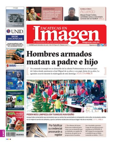 Imagen Zacatecas edición del 19 de Diciembre 2016