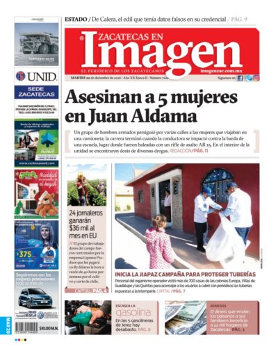 Imagen Zacatecas edición del 20 de Diciembre 2016