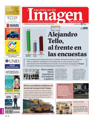 Imagen Zacatecas edición del 23 de Mayo 2016