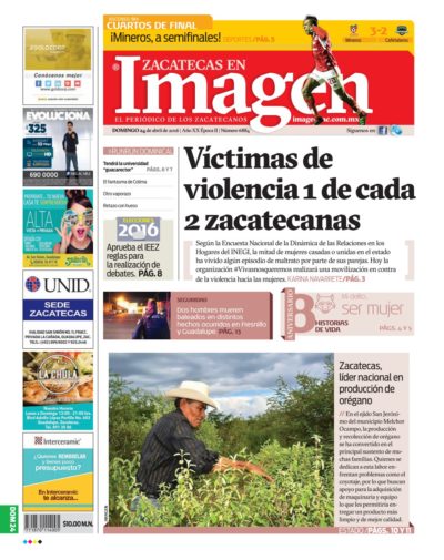 Imagen Zacatecas edición del 24 de Abril 2016