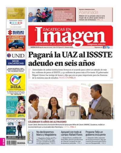 Imagen Zacatecas edición del 25 de Mayo 2016