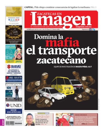 Imagen Zacatecas edición del 25 de Abril 2016
