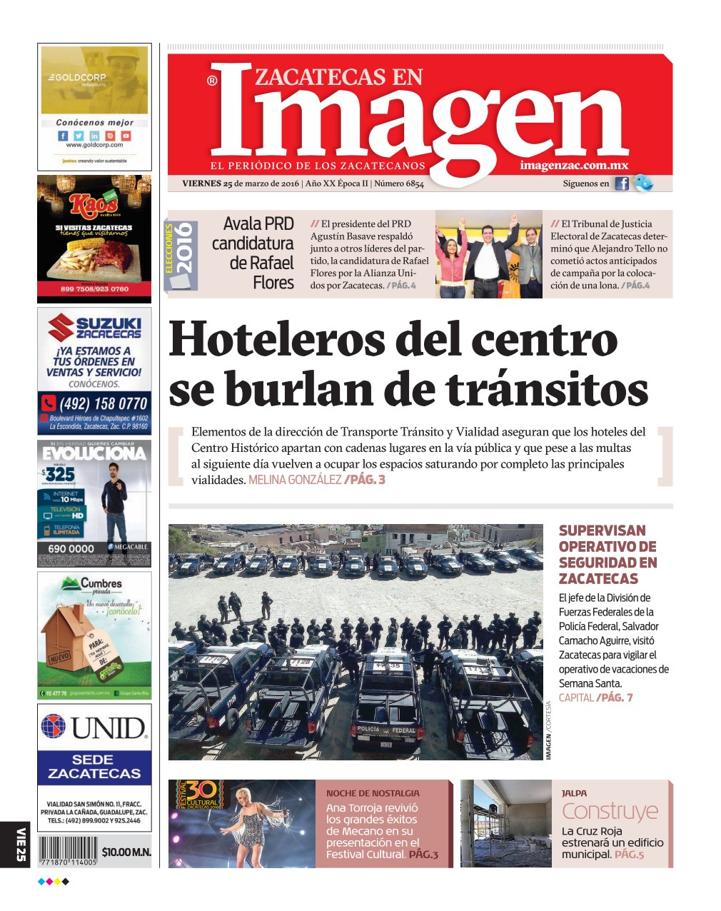 Imagen Zacatecas edición del 25 de Marzo 2016