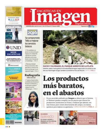 Imagen Zacatecas edición del 28 de Abril 2016