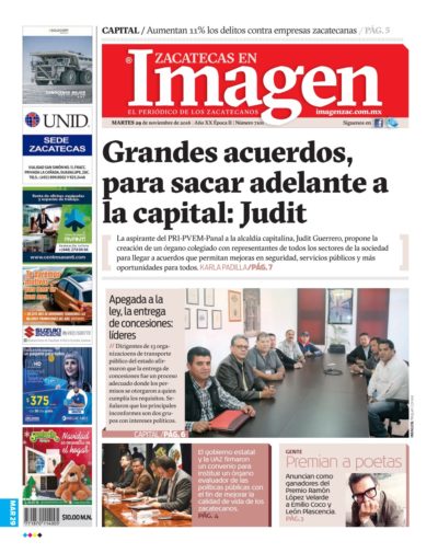 Imagen Zacatecas edición del 29 de Noviembre 2016