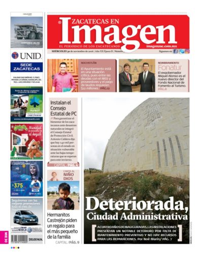 Imagen Zacatecas edición del 30 de Noviembre 2016
