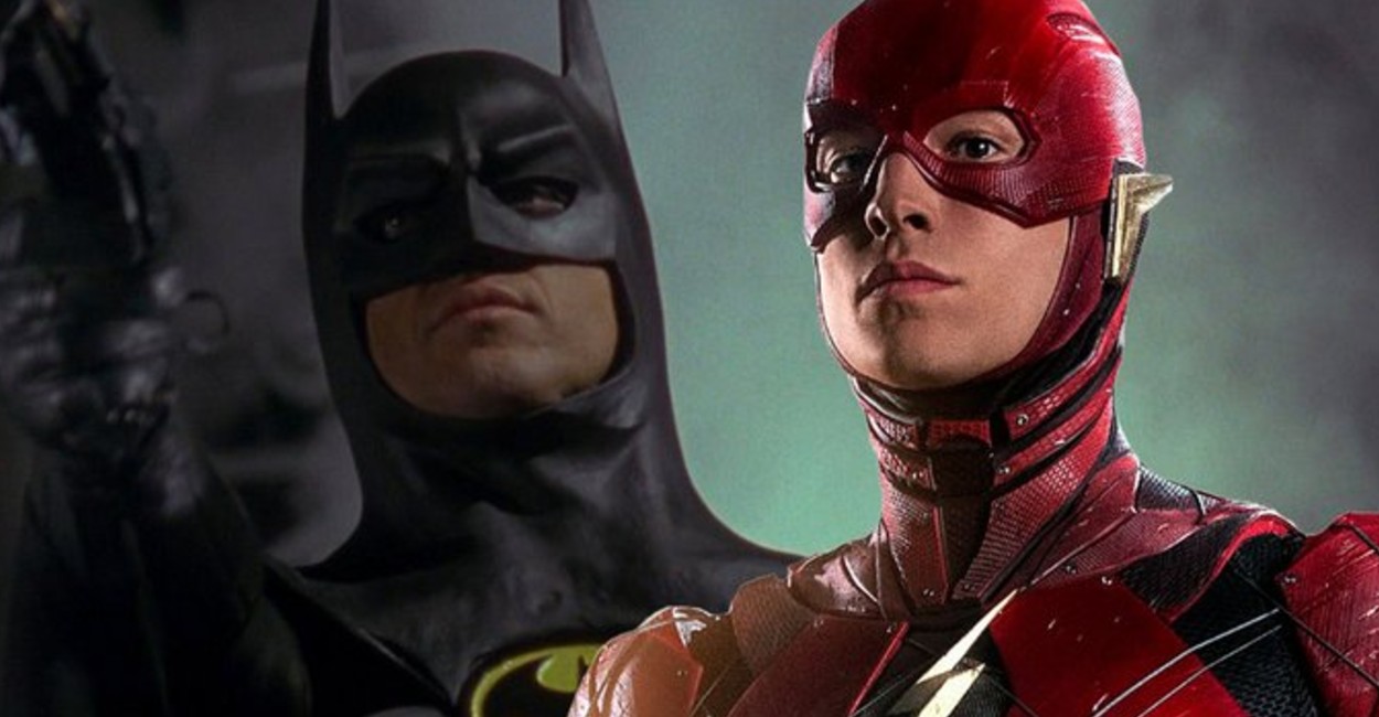 Michael Keaton y Ezra Miller como Batman y Flash. Foto: Twitter. @DCEUMX