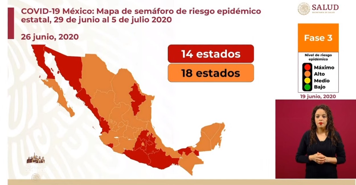Semáforo de riesgo en México. Fotos: Cortesía.