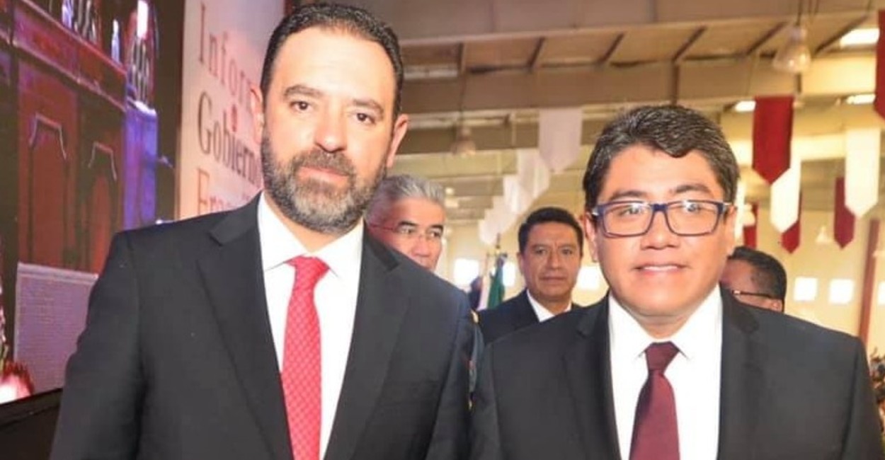 El gobernador Alejandro Tello y el alcalde de Fresnillo, Saúl Monreal.
