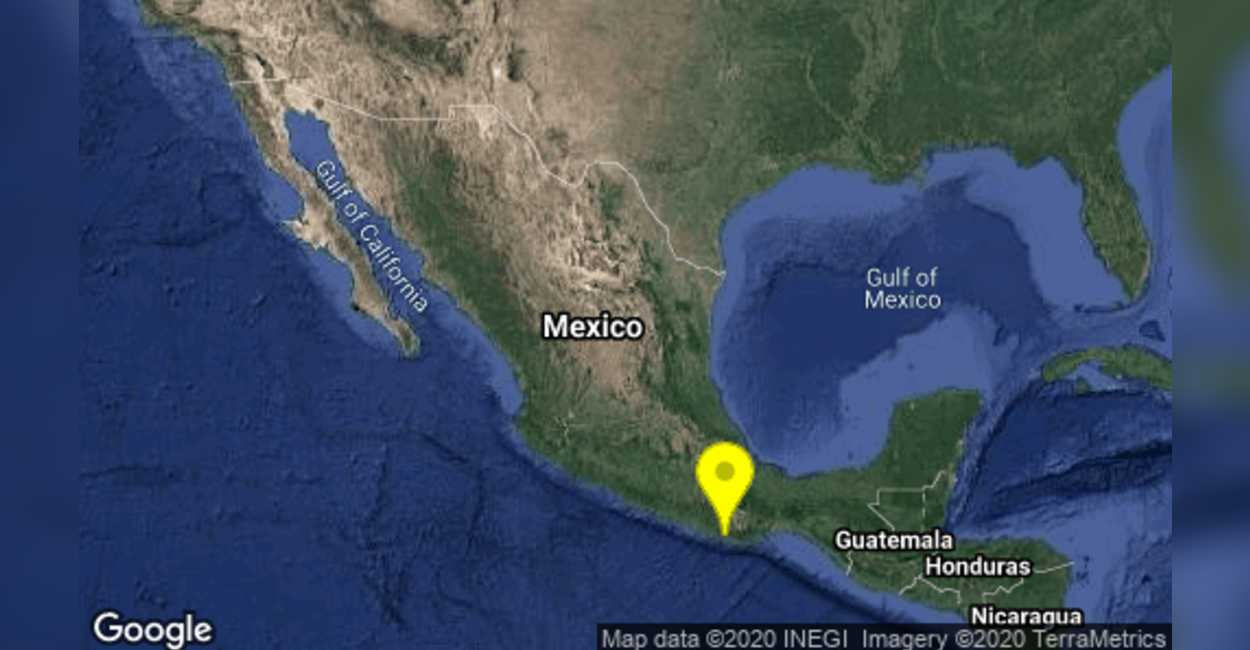 Sismo originado el día de hoy en Puerto Escondido en Oaxaca. Foto: Sismologico Nacional
