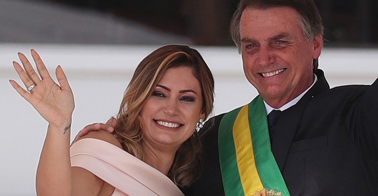 Michelle de Paula Firmo y Jair Bolsonaro. | Foto: Infobae