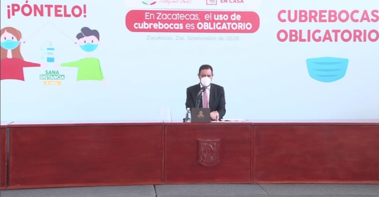 Alejandro Tello Cristerna, gobernador de Zacatecas. Fotos: Captura de pantalla.