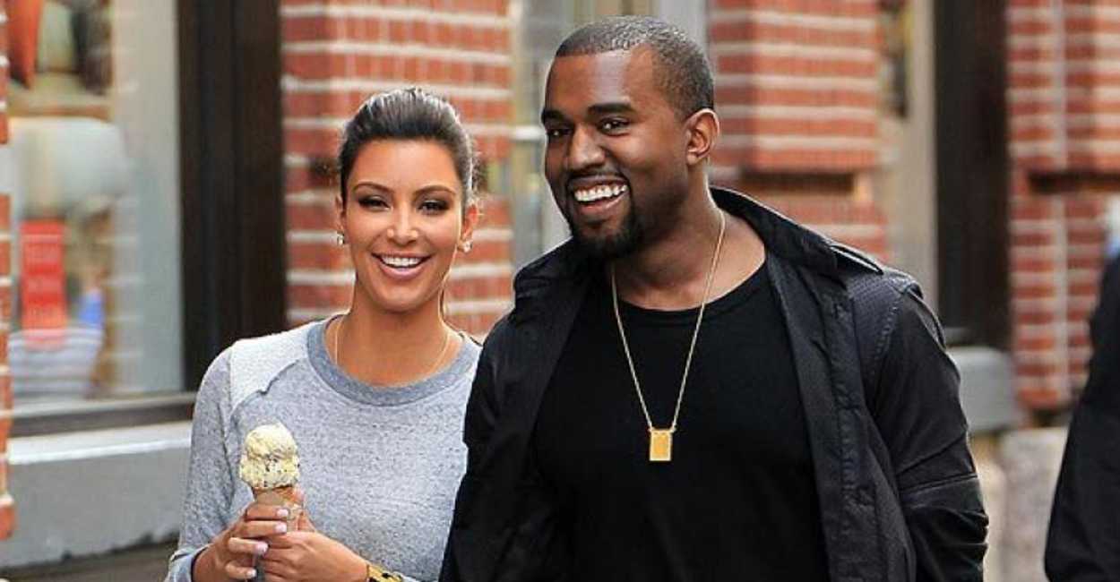 Kanye West junto a su esposa Kim Kardashian.