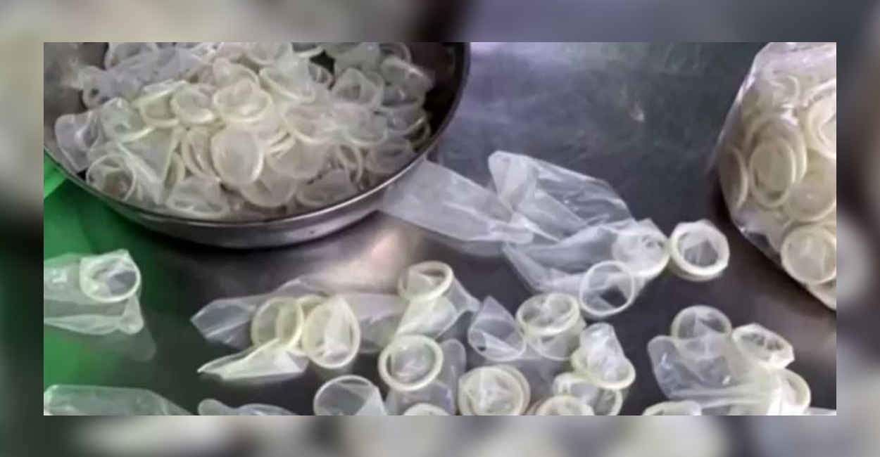 Reciclaban los condones para venderlos. Foto: Captura de pantalla de video.