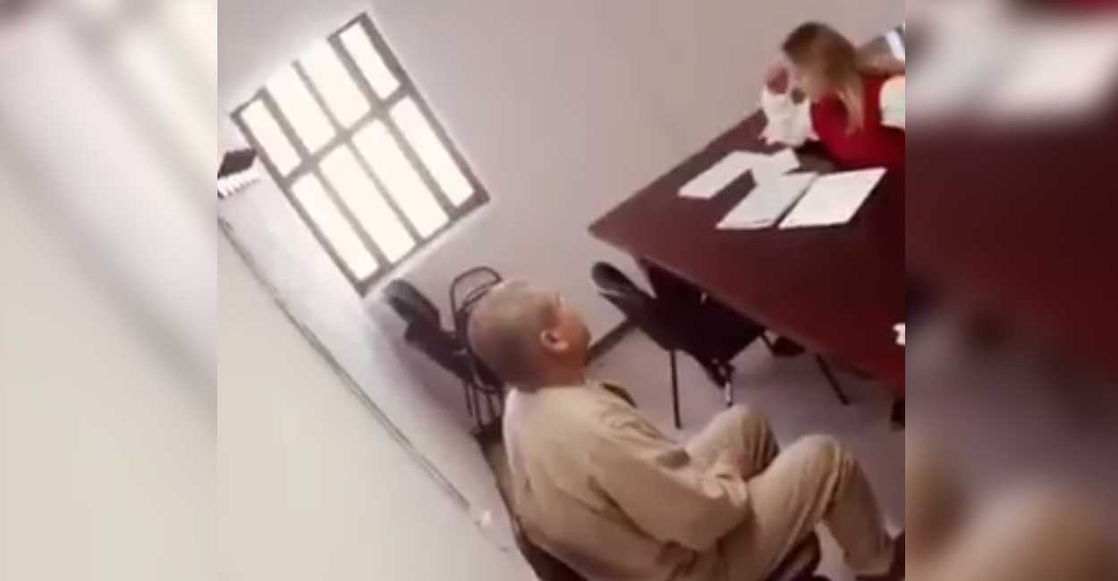Joaquín El Chapo siendo perfilado criminológicamente por Mónica Ramírez. Foto: Captura de pantalla.