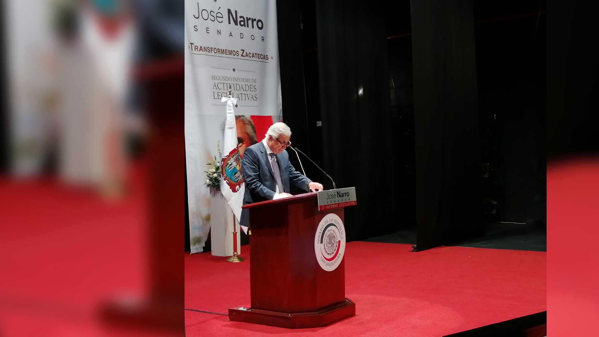 José Narro Céspedes en su segundo informe de actividades como Senador.