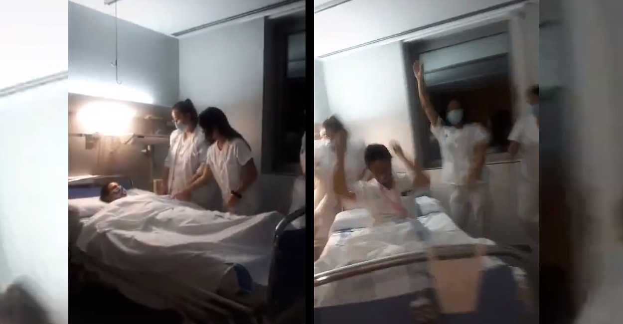 Las enfermeras bailaron al revivir un paciente. | Foto: captura de pantalla.