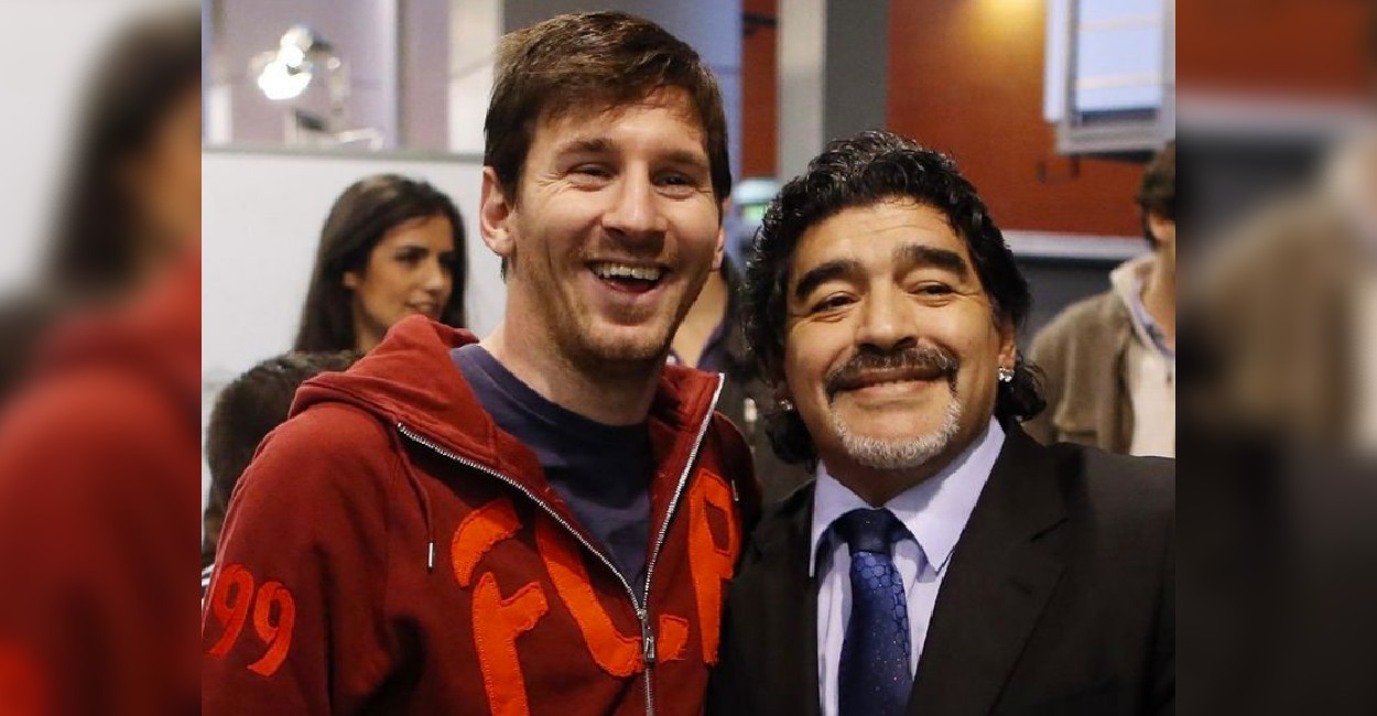 Leo Messi y Diego Armando Maradona. Foto: Instagram.
