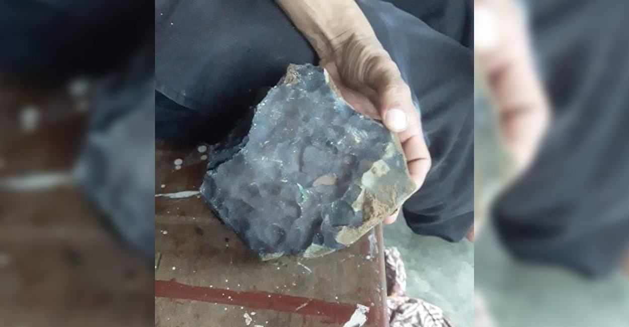 El meteorito pesaba más de dos kilogramos. | Foto: Facebook.