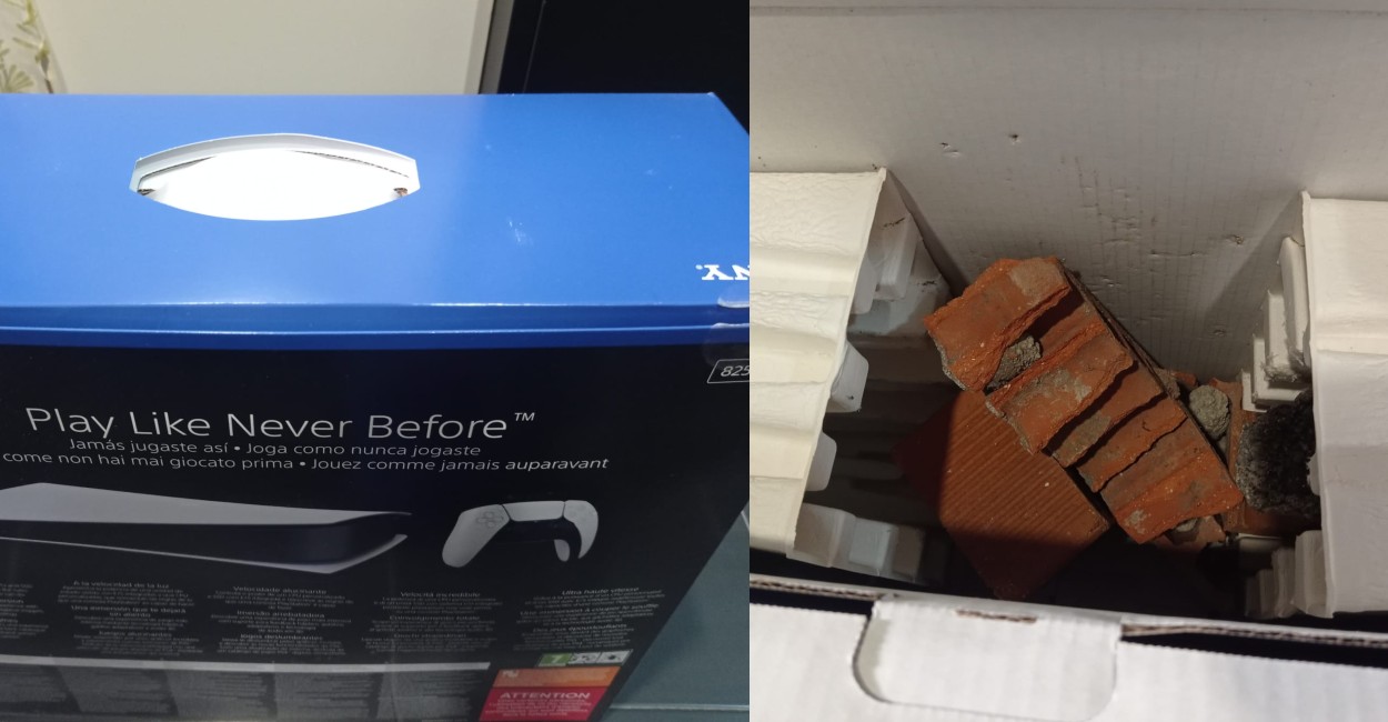 El gamer español encontró ladrillos en vez de la PlayStation 5. Foto: Cortesía.