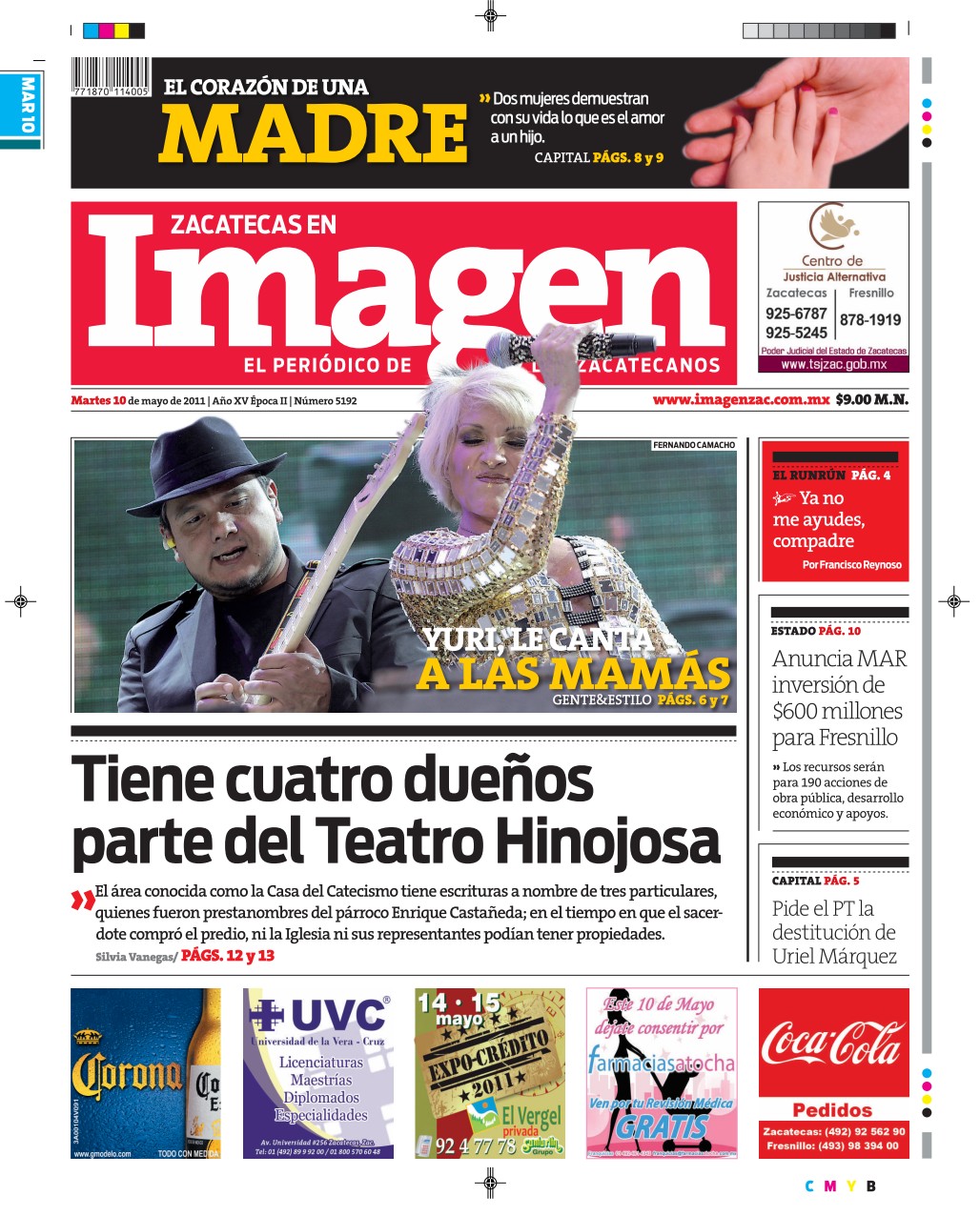 Imagen Zacatecas edición del 10 de Mayo 2011