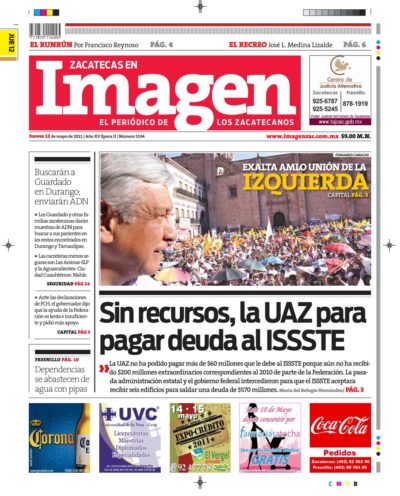 Imagen Zacatecas edición del 12 de Mayo 2011