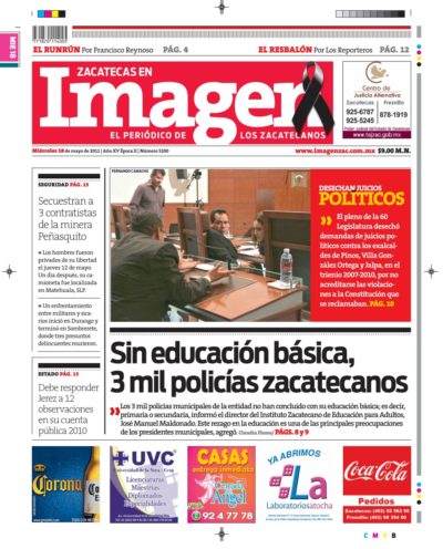 Imagen Zacatecas edición del 18 de Mayo 2011