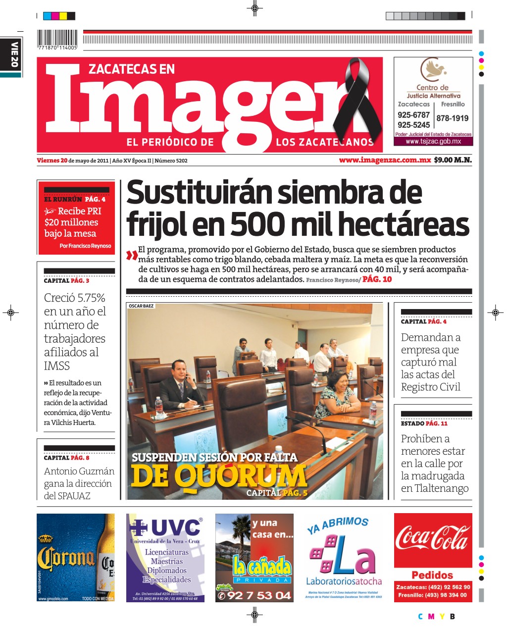 Imagen Zacatecas edición del 20 de Mayo 2011
