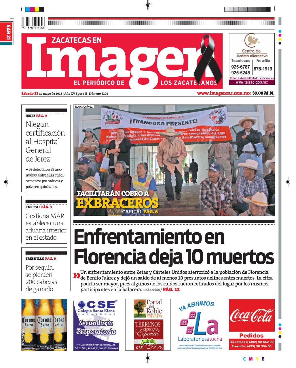 Imagen Zacatecas edición del 21 de Mayo 2011