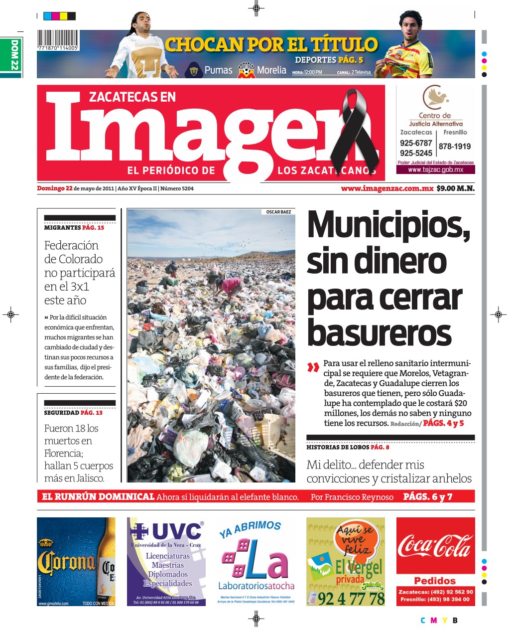 Imagen Zacatecas edición del 22 de Mayo 2011