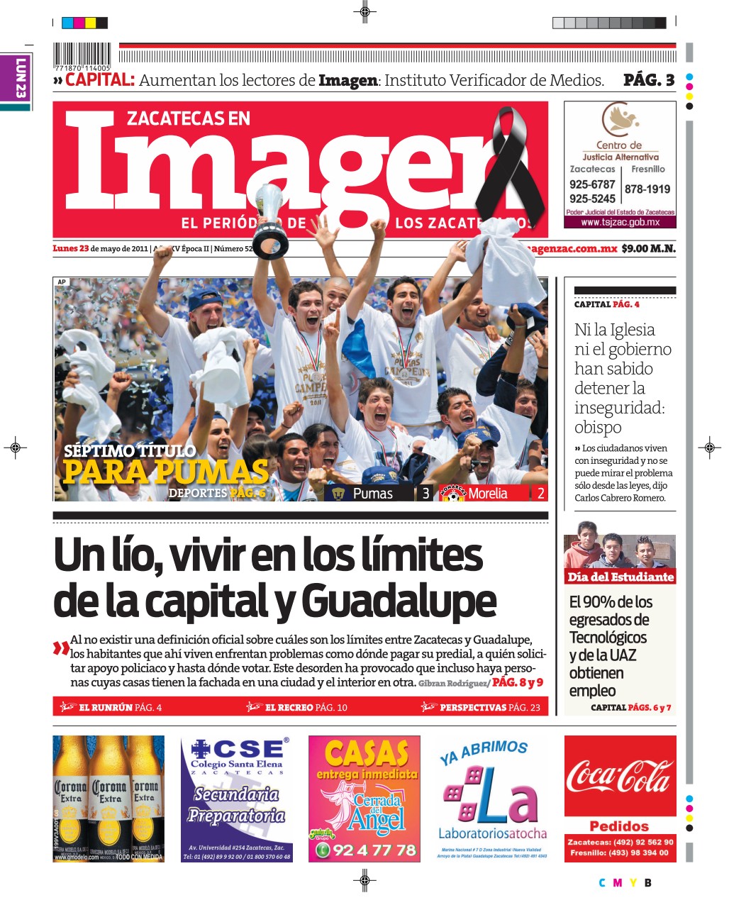 Imagen Zacatecas edición del 23 de Mayo 2011