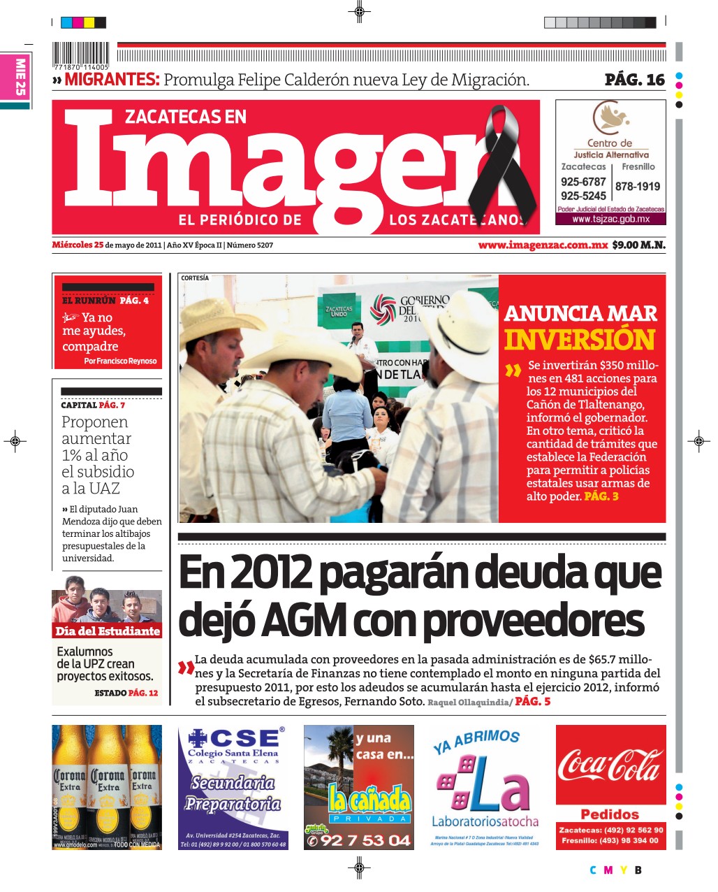 Imagen Zacatecas edición del 25 de Mayo 2011